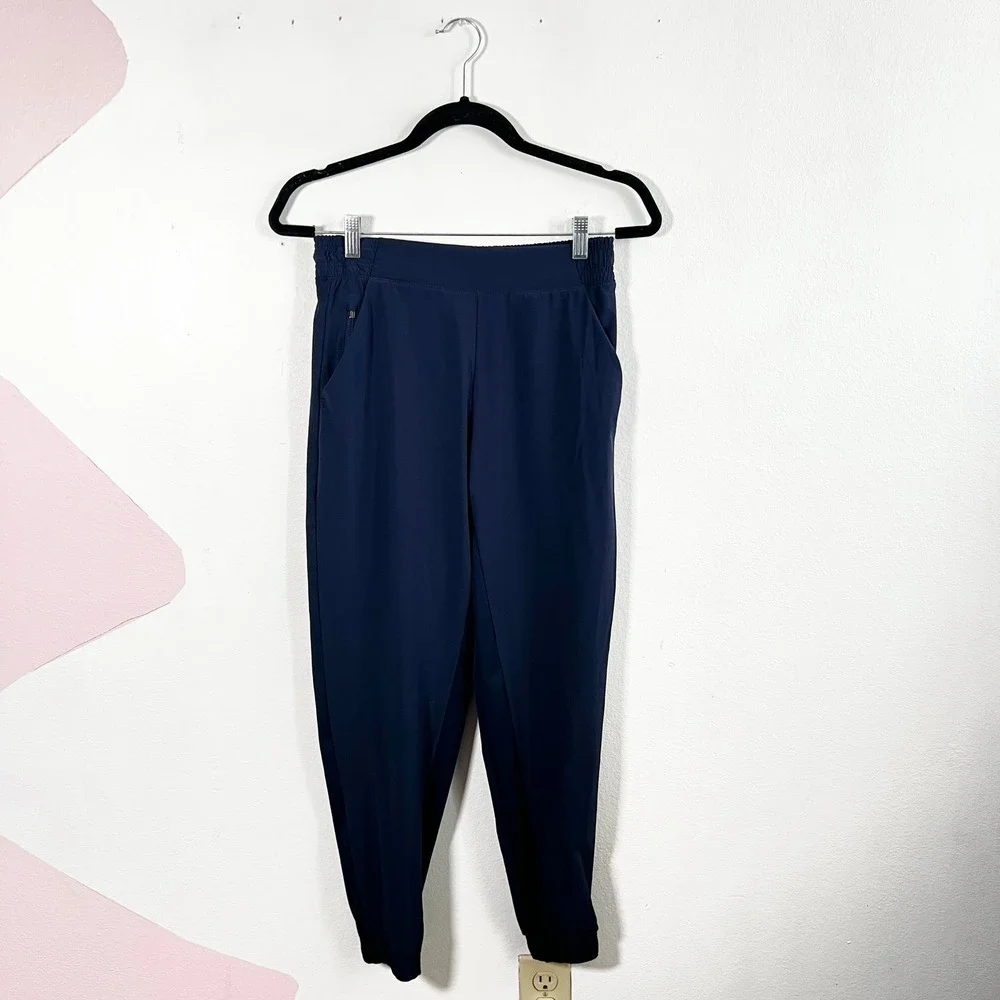 Athleta Women Brooklyn Jogger Navy‎ Blue High Rise Activewear Size 4